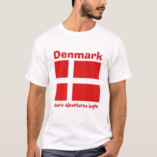 Denemarken vlag + kaart + tekst T-shirt (Voorkant)