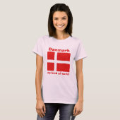 Denemarken Vlag + Kaart + Tekst T-shirt (Voorkant volledig)