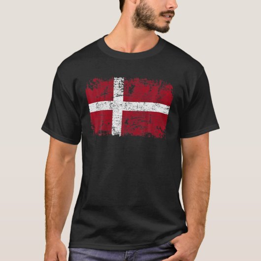 DENEMARKEN Vlag Onderdruk DENEMARKEN T-shirt (Voorkant)