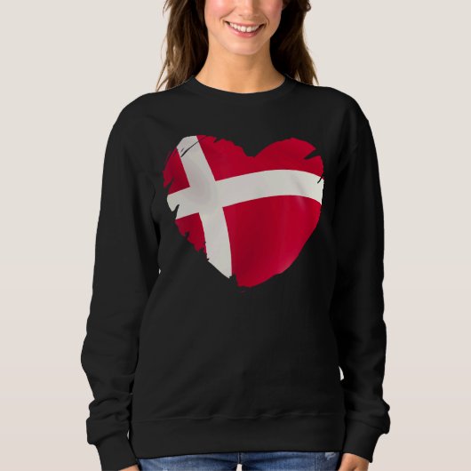 Denemarken vlag op de vorm van het hart Denemarken Trui (Voorkant)