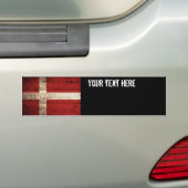 Denemarken Vlag op oude houten korrels Bumpersticker (Op auto)