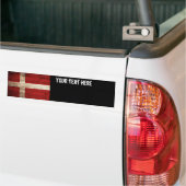 Denemarken Vlag op Oude Houtstructuur Bumpersticker (Op Truck)