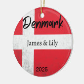 Denemarken Vlag Ornament, gepersonaliseerd Denemar Keramisch Ornament (Links)
