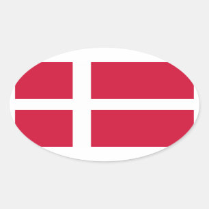 Denemarken Vlag ovaal sticker