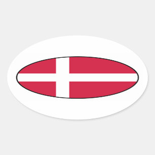 Denemarken Vlag ovaal sticker