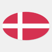 Denemarken Vlag Ovale Sticker (Voorkant)