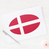 Denemarken Vlag Ovale Sticker (Envelop)