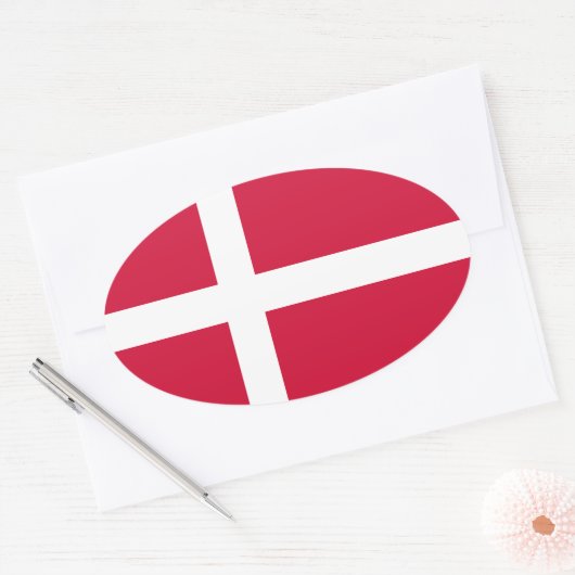 Denemarken Vlag Ovale Sticker (Envelop)