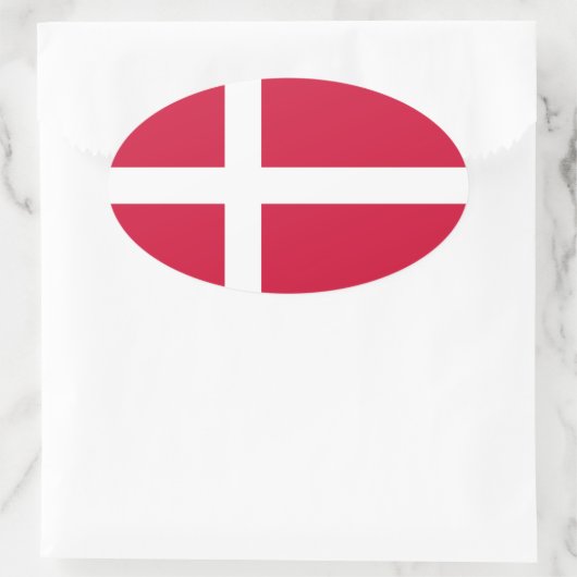 Denemarken Vlag Ovale Sticker (Tas)