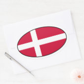 Denemarken Vlag Ovale Sticker (Envelop)
