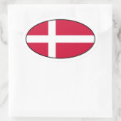 Denemarken Vlag Ovale Sticker (Tas)