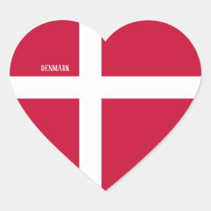 Denemarken Vlag Patriotic Hart Sticker