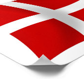 Denemarken Vlag Poster Print (Hoek)