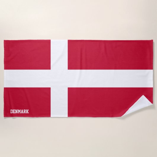 Denemarken Vlag Prachtig Patriottisch Strandlaken (Voorkant)