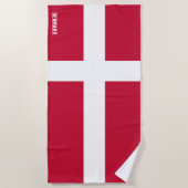 Denemarken Vlag Prachtig Patriottisch Strandlaken (Voorkant)