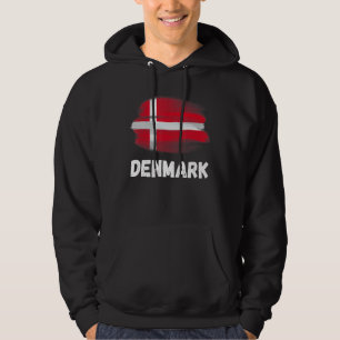 Denemarken Vlag Pride Retro Deense vlagfamilie Mat Hoodie