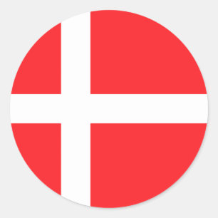 Denemarken, vlag ronde sticker