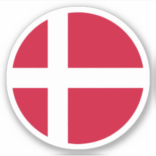 Denemarken Vlag Ronde Sticker