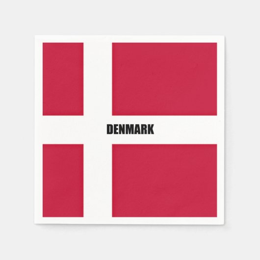 Denemarken Vlag (rood en wit) Servet (Voorkant)