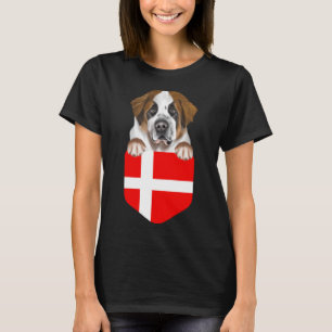 Denemarken vlag sint bernard hond in zak t-shirt