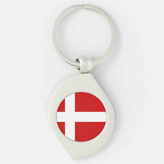 Denemarken Vlag Sleutelhanger (Voorkant)