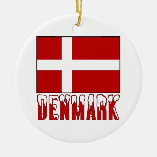 Denemarken Vlag Sneeuw Keramisch Ornament (Voorkant)