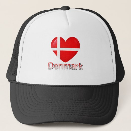 Denemarken Vlag Uitknip Trucker Pet (Voorkant)