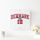 Denemarken + vlag vierkante klok (Huis)