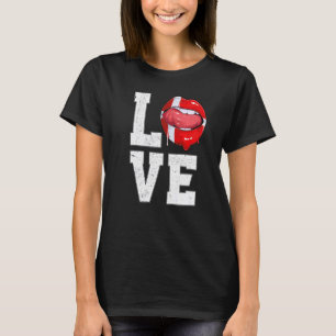 Denemarken Vlag Voetbal Fan Love Dane T-shirt
