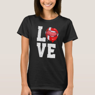Denemarken Vlag Voetbal Fan Love Dane T-shirt