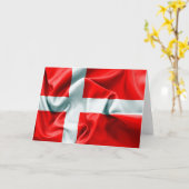 Denemarken Vlag Wenskaart Kaart (Gele Bloem)
