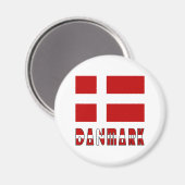 Denemarken Vlag & Woord CC Magneet (Voorkant / Achterkant)