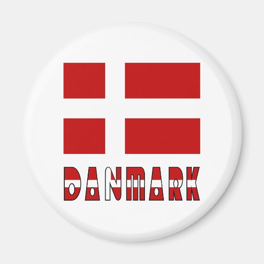 Denemarken Vlag & Woord CC Magneet (Voorkant)