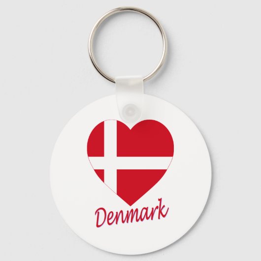 Denemarken Vlaggenhart Sleutelhanger (Voorkant)