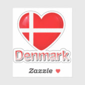Denemarken Vlaggenhart Sticker (Vel)
