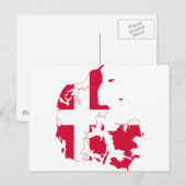 Denemarken Vlaggenkaart DK Briefkaart (Voorkant / Achterkant)