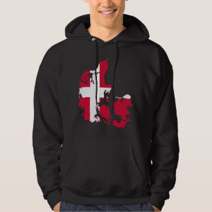 Denemarken Vlaggenkaart DK Hoodie