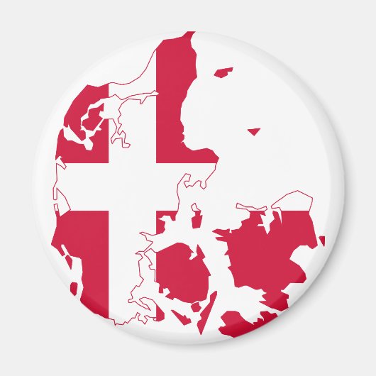Denemarken Vlaggenkaart DK Magneet (Voorkant)