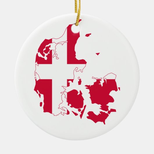 Denemarken - Vlaggenkaart Keramisch Ornament (Voorkant)