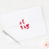 Denemarken - Vlaggenkaart Ronde Sticker (Envelop)