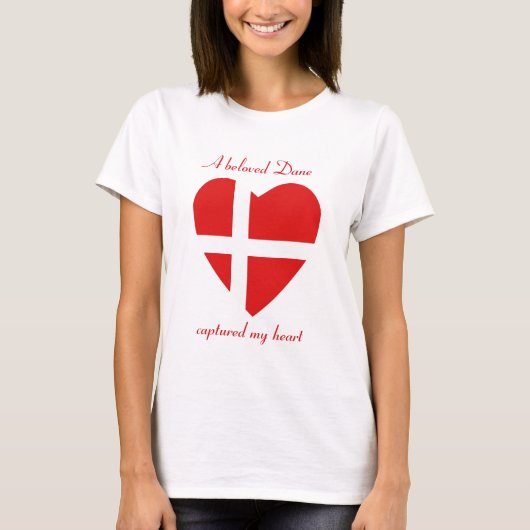 Denemarken Vlaggenliefje T-Shirt (Voorkant)