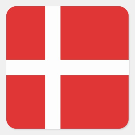 Denemarken Vlaggensticker Vierkante Sticker (Voorkant)