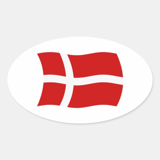 Denemarken Vlagsticker Ovale Sticker (Voorkant)