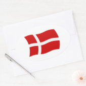 Denemarken Vlagsticker Ovale Sticker (Envelop)