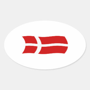 Denemarken Vlagsticker Ovale Sticker