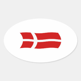 Denemarken Vlagsticker Ovale Sticker