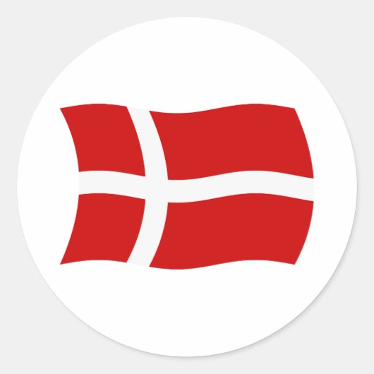 Denemarken Vlagsticker Ronde Sticker (Voorkant)