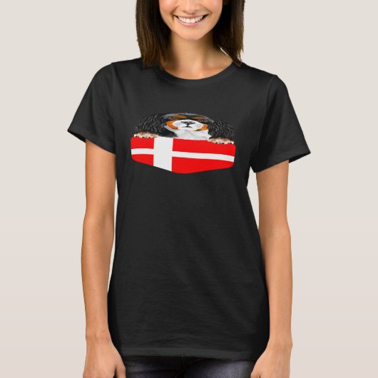 denemarken voert Cavalier King Charles spaniel dog T-shirt (Voorkant)