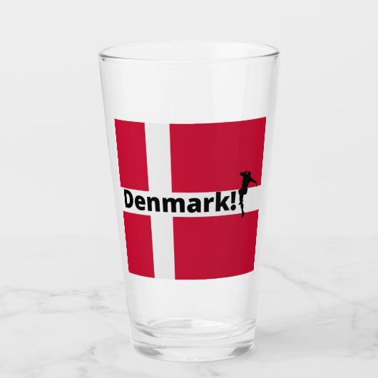 Denemarken voetbal glas (Voorkant)