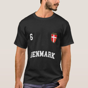 Denemarken Voetbal Hoodie No 6 Deense Vlag Team Da T-shirt